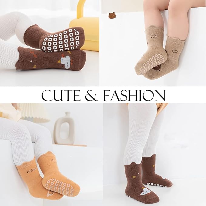Exegawe Toddler Non Slip Socks, Cute Baby Socks - Image 2