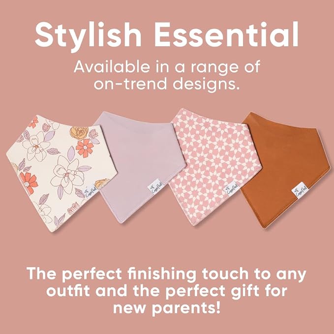 Copper Pearl Baby Bibs 4 Pack, Printed Bandana Drool Bibs - Image 6