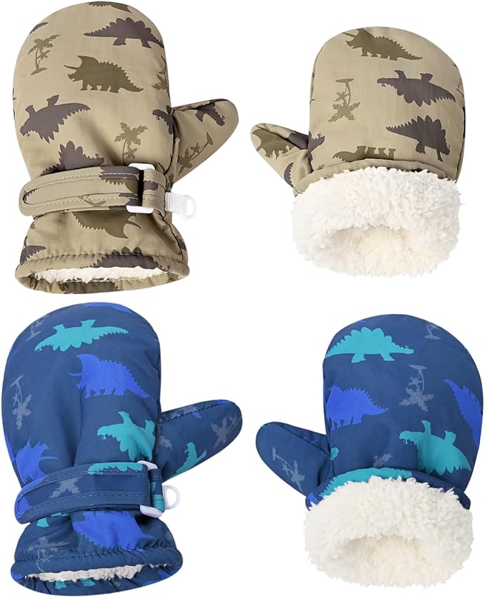 Fleece Lined Mittens for Baby Boys Girls, Baby Toddler Little Kids Winter Warm by Weradau