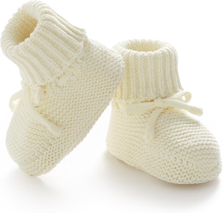 Hadetoto Baby Booties Cotton Newborn Boys Girls Shoes Knit Socks | Cozy Warm by Hadetoto