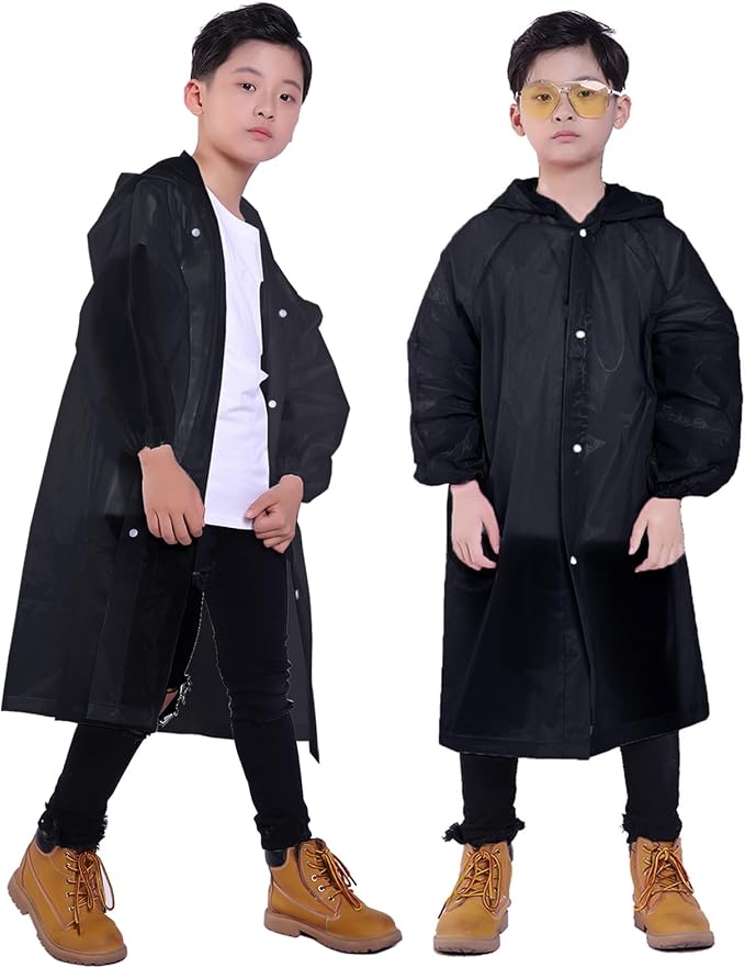 Kids Rain Jacket, 2 Pack Rain Ponchos by Makonus