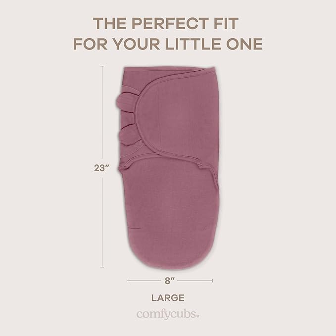 Comfy Cubs Easy Swaddle Blanket 3 Pk L Blanket Swaddle Blush Mauve Mulberry | - Image 5
