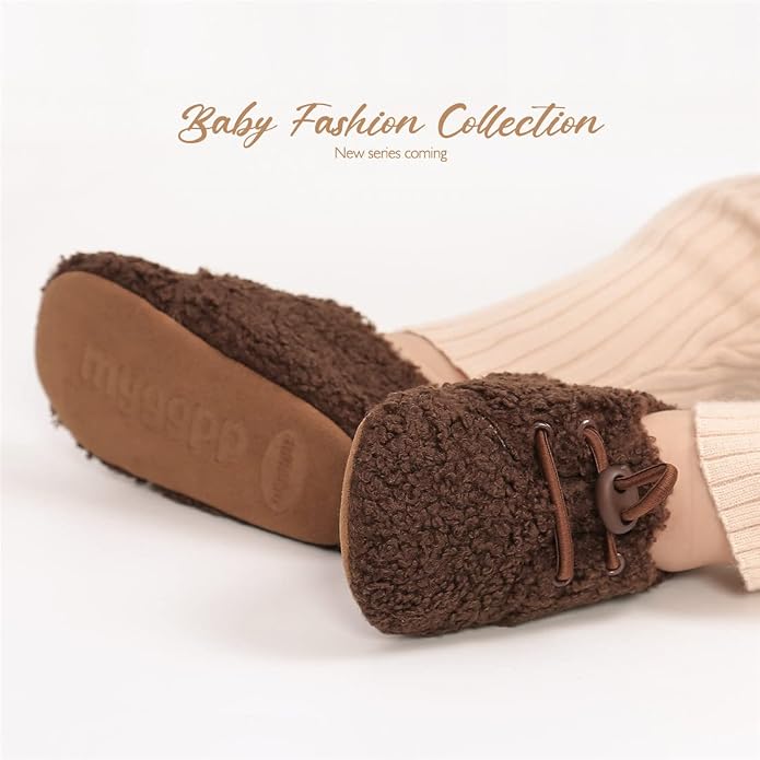 Ohwawadi Infant Baby Boys Girls Slippers Cozy Fleece Booties Soft Bottom Warm - Image 2