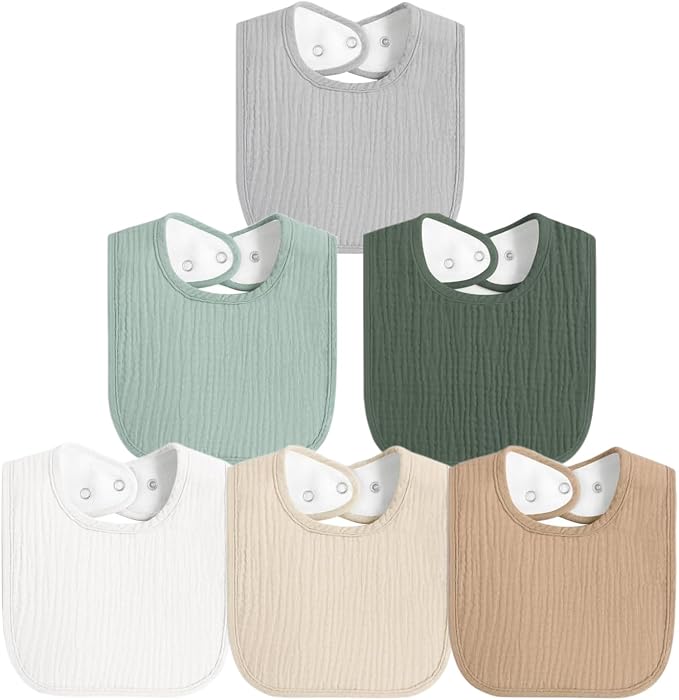 Muslin Baby Bibs for Boys Girls, Soft Cotton Baby Drool Bibs, Drooling and by ROXANEPIG