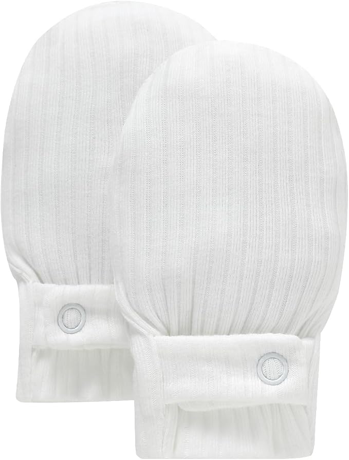 Baby Newborn No Scratch Mittens Stay On Cotton Gloves 0-12 Months | Organic by KARUNEL