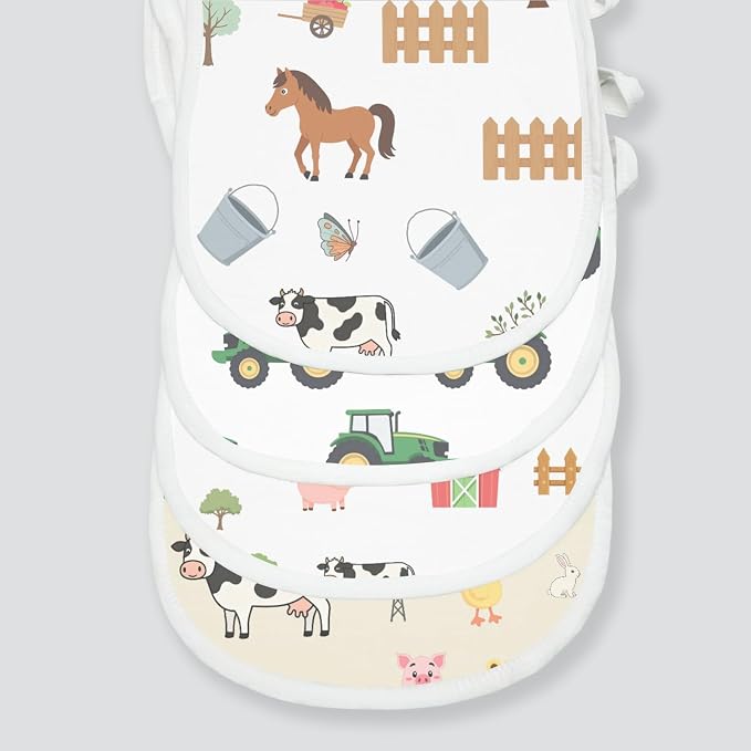 6 Pack Farm Burp Cloths Baby Boys Girls - Image 5