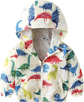 FYMNSI Toddler Baby Boys Girls Hooded Jacket Windbreaker Lightweight Dinosaur by FYMNSI