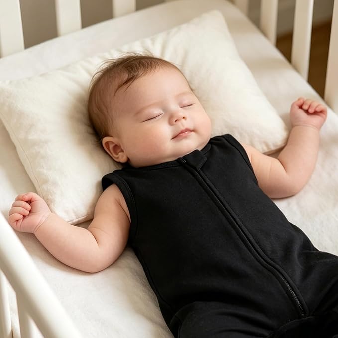 Aablexema Baby Rayon of Bamboo Sleeveless Footless Zipper Romper 0-24M | 2pcs - Image 4