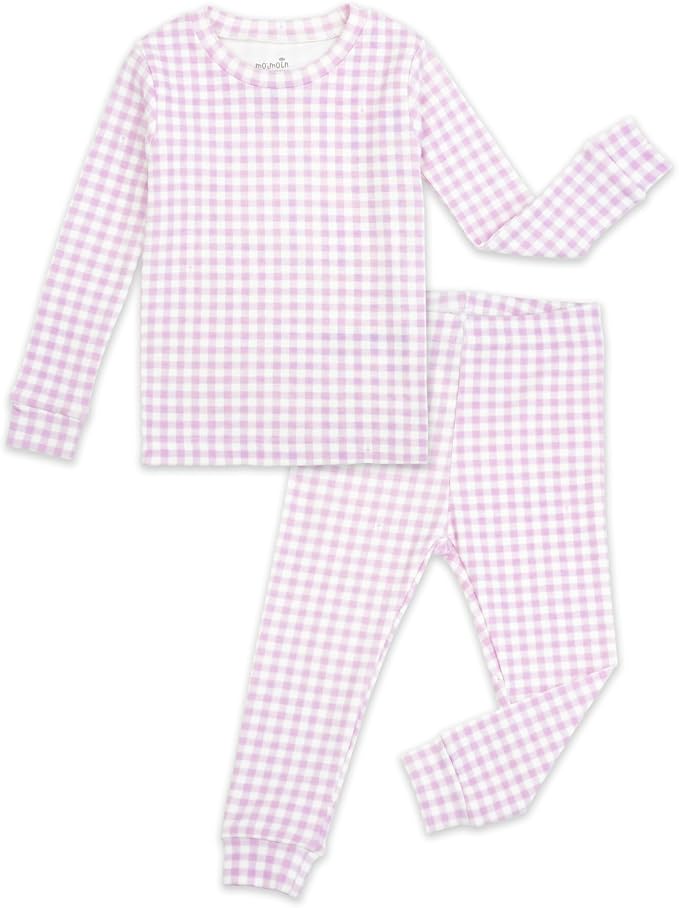 moimoln Cotton Modal Baby Toddler Pajamas Check Solid Leopard 6M-8Y by moimoln