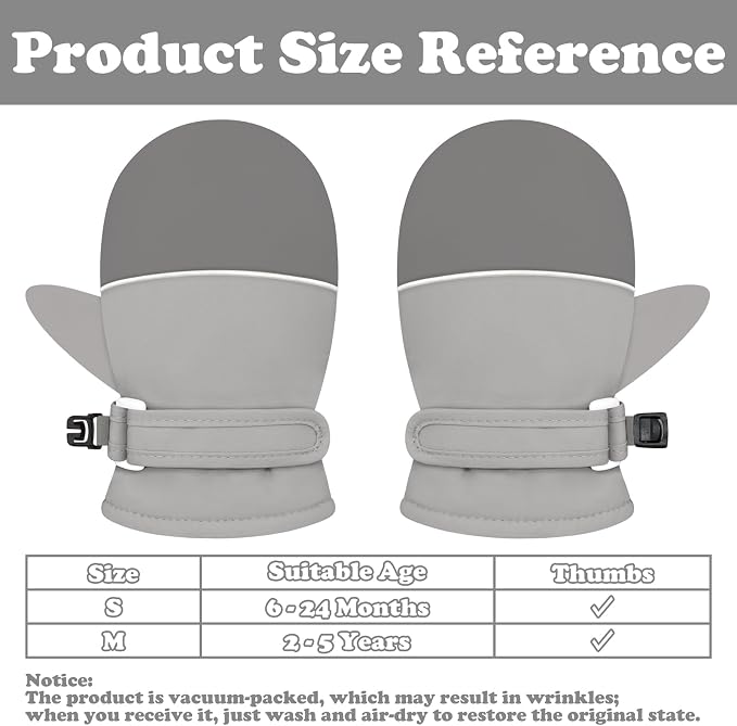 Sarfel Toddler Mittens Waterproof Toddler Gloves Baby Winter Mittens Toddler - Image 6