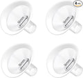 4pc 16mm Oval Flanges Shields Built-in Soft Edges Compatible with Medela/Lansionh Pumps, Replacement Parts for Pump in Style, Symphony, Swing Maxi, Harmony and Personalfit Flex Connector