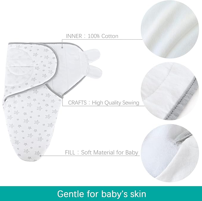 Biloban Baby Swaddles 0-3 Months - Image 3
