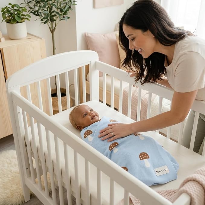 Mushroom Baby Blanket for Boys 100% Cotton Buttery Soft Cozy Receiving Swaddle - Image 6