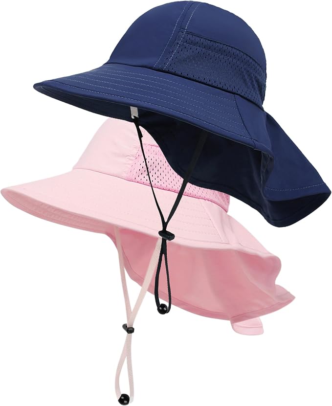 Toddler Baby Sun Hat Kids Summer Beach Essentials Adjustable Beach Hats by HONGTEYA