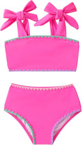 YOUNGER TREE Toddler Girls Two Pieces Swimsuit Color Block Stripe Swimwear Summer Beach Bathing Suit 18M-5T