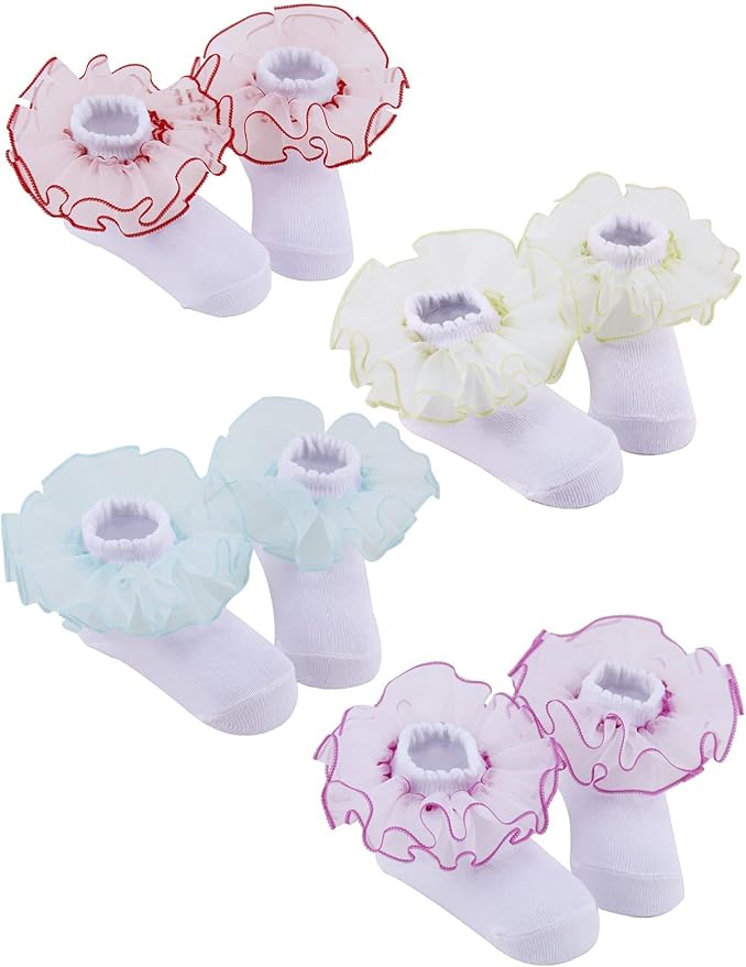 PrinceSasa Little Baby Girl Princess Lace Ruffles Socks Set - Image 5