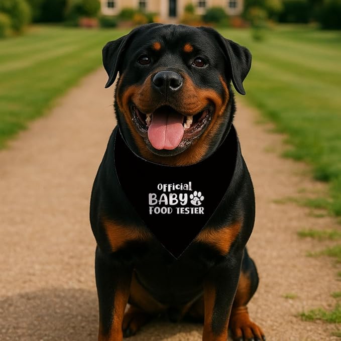 Official Food Tester Dog Bandana, Funny Pregnancy Announcement Pet Scarf - Image 3