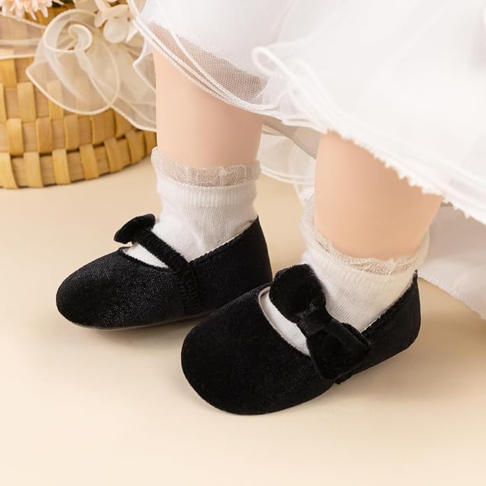 KIDSUN Infant Baby Girls Mary Jane Shoes Non-Slip Rubber Sole Ballet Slippers - Image 2