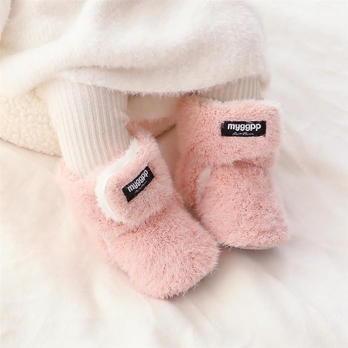 Ohwawadi Infant Baby Boots Boys Girls Cozy Fleece Slippers Snow Boots Winter - Image 2