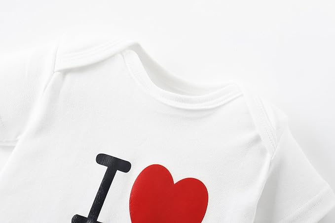 AIWUHE Unisex-Baby Short Sleeve Bodysuits Cotton One-piece Boy Girl Summer - Image 3