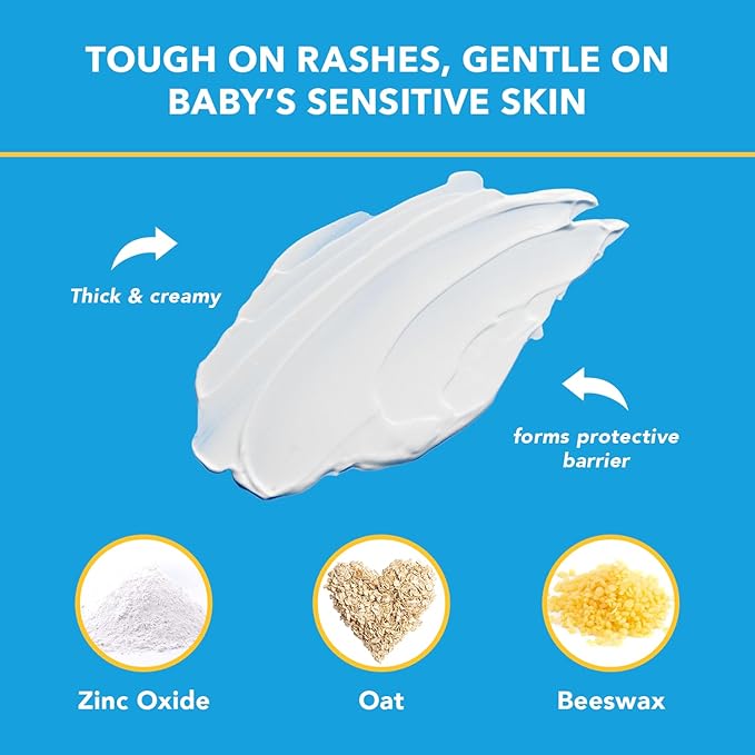 Triple Paste Diaper Rash Cream for Baby - 3 oz Tube - Zinc Oxide Ointment Treats, Soothes and Prevents Diaper Rash - Hypoallergenic Formula with Soothing Botanicals (Pack of 2)