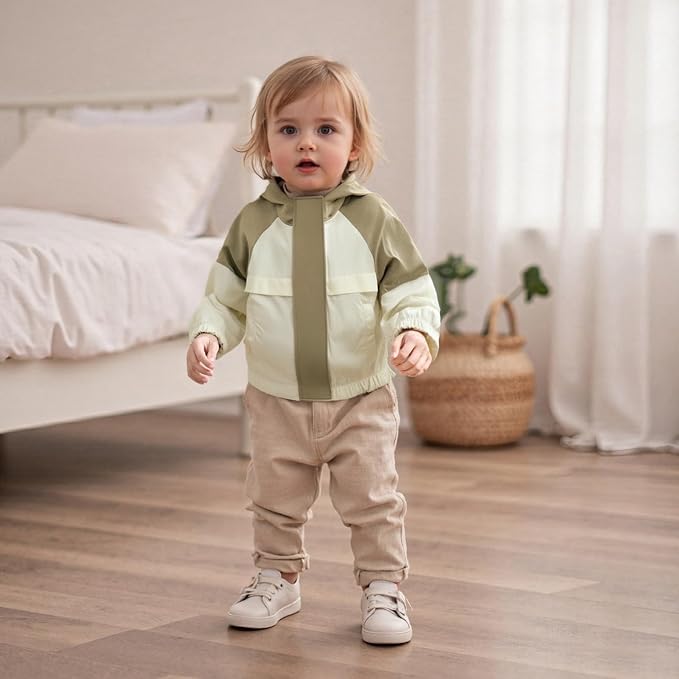 Toddler Baby Girl Windbreaker Jacket Zip Up Hoodie Long Sleeve Sweatshirt - Image 2