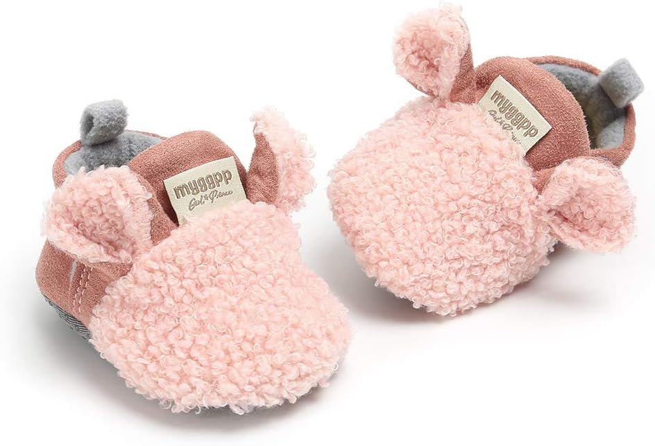 Ohwawadi Infant Baby Boys Girls Slippers Cozy Fleece Booties Soft Bottom Warm - Image 5