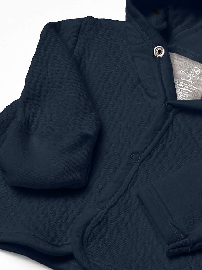 HonestBaby Matelasse Snap-Front Hooded Jacket Organic Cotton - Image 3