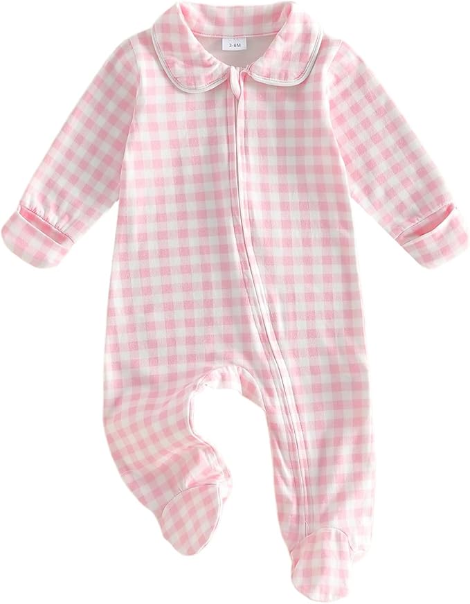 Seyurigaoka Newborn Baby Boy Girl Romper Long Sleeve Zipper Jumpsuit by SEYURIGAOKA