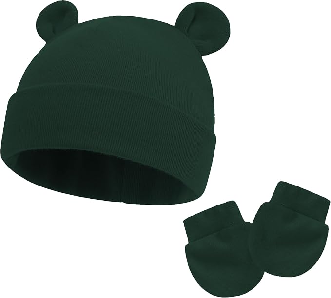 UTTPLL Newborn Hats Mittens Set Toddler Girls Boys Cotton Nursery Hospital - Image 2