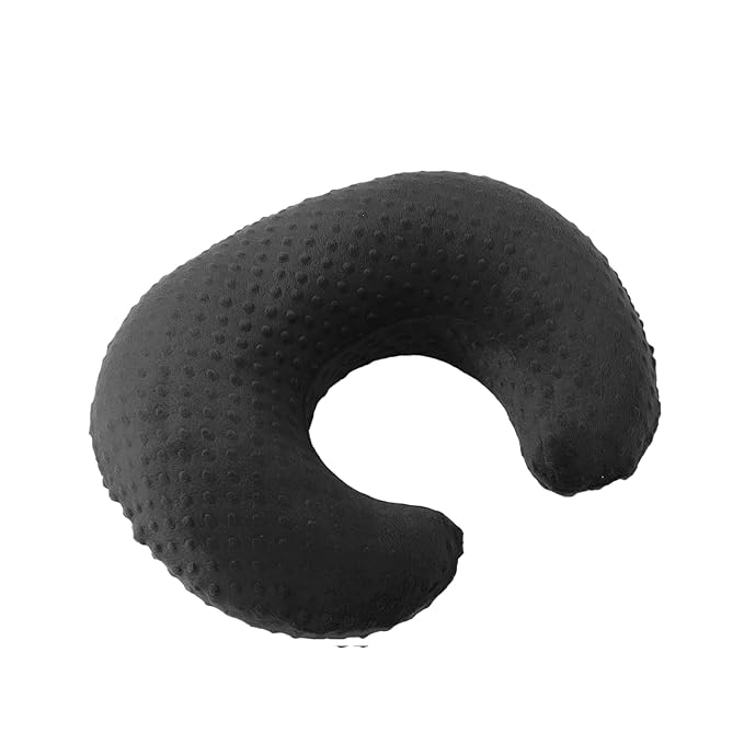 Nursing Pillow and Positioner with Cover for Breastfeeding and Bottle Feeding, Propping Baby, Tummy Time, Baby Sitting Support, Awake-Time Support (Black, 22" x 17.7" x 5.9")