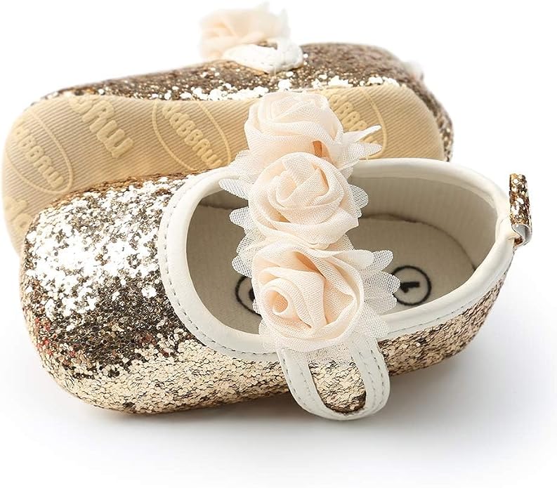 KIDSUN Infant Baby Girls Mary Jane Shoes Non-Slip Rubber Sole Ballet Slippers by KIDSUN