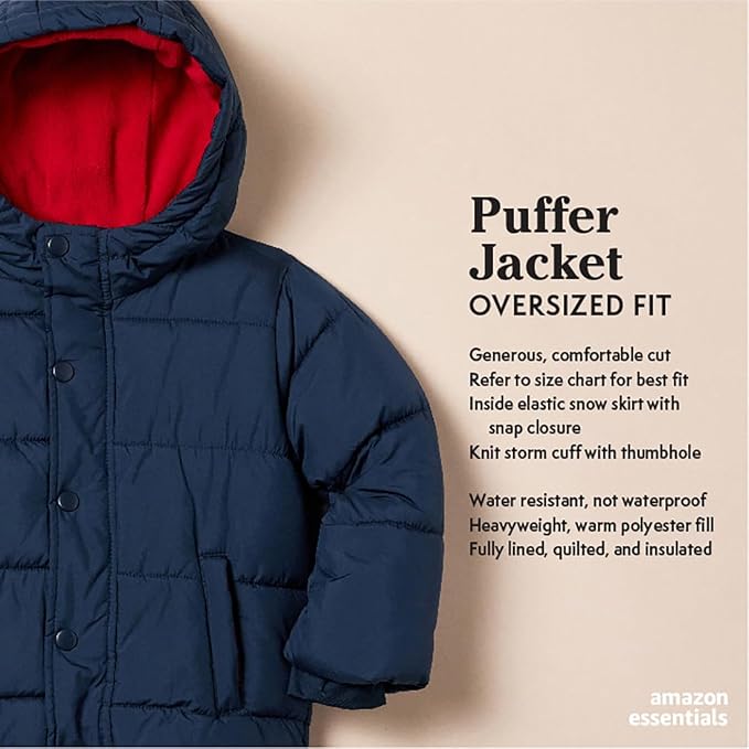 Amazon Essentials Babies, and Boys' Heavyweight Hooded Puffer Jacket - Image 2