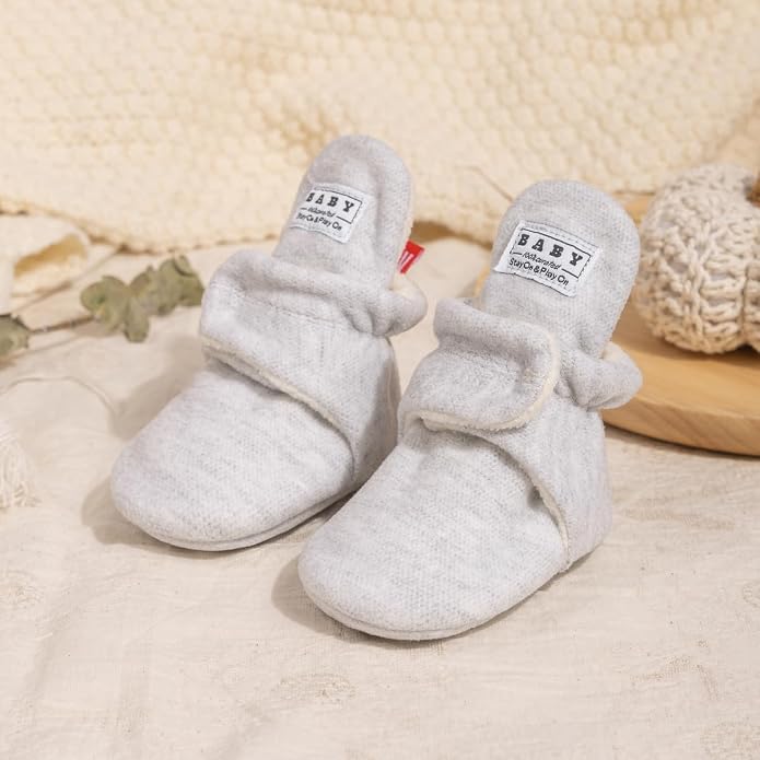 Sawimlgy Newborn Infant Baby Girl Boy Cotton Booties Stay On Sock Slippers Soft - Image 4