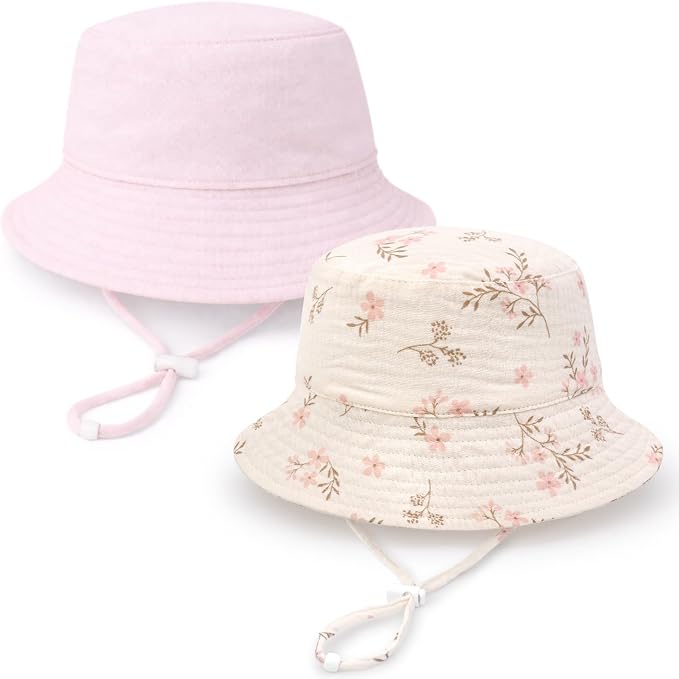 Baby Sun Hat Infant Toddler Summer Cotton Yarn Bucket Hat by DANMY