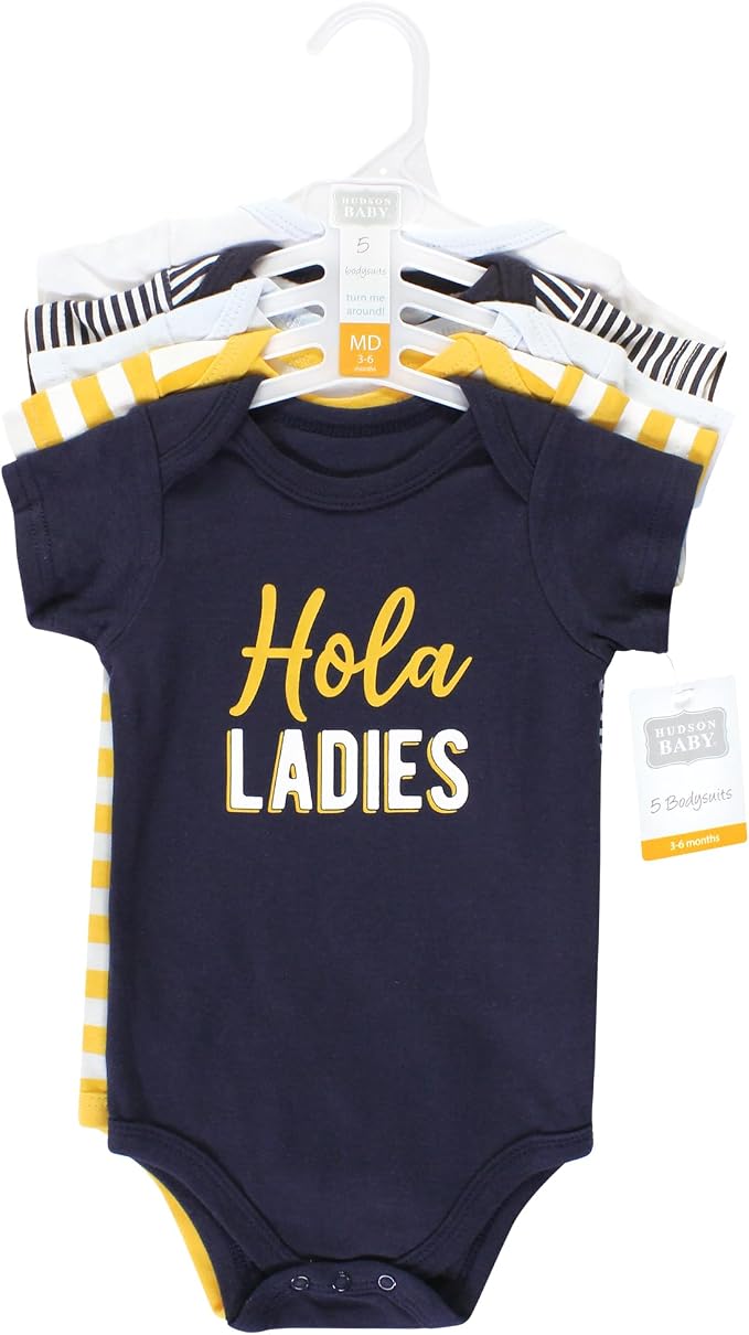 Hudson Baby Unisex Baby Cotton Bodysuits 5-pack - Image 2