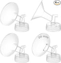 4PCS 20mm Breast Pump Flanges, Compatible with Spectra S1/S2/9Plus/Synergy Gold, Motif Luna, Wide-Mouth Bottle Fit, Breast Pump Accessories