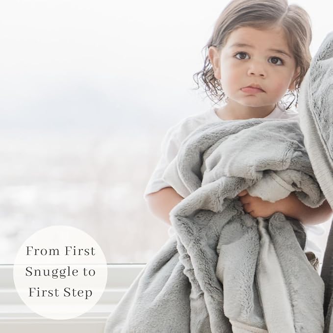 Saranoni Baby Receiving Blanket Ultra Soft Plush Gray Blanket 40x30 | - Image 4