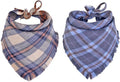 Fall Dog Bandana Autumn Thanksgiving Plaid Reversible Triangle Bibs Scarf by KZHAREEN