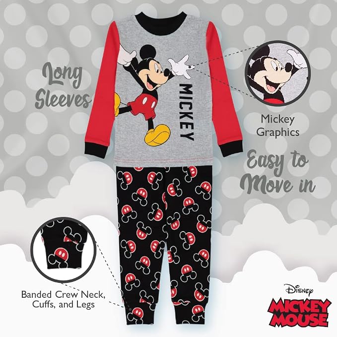 Disney Unisex Kids' 6-piece Snug-fit Cotton Matching Comfortable Pajama Set - Image 5