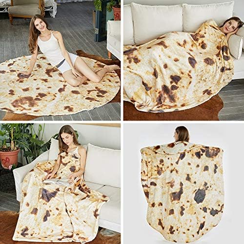 SeaRoomy 90 in Burrito Tortilla Blanket, Funny Large Throw Blanket - Image 7