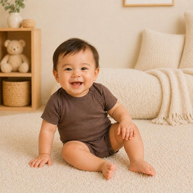 GUISBY Baby Romper 3-Pack Short Sleeve Rayon of Bamboo Bodysuit Set, 0-24M | - Image 6