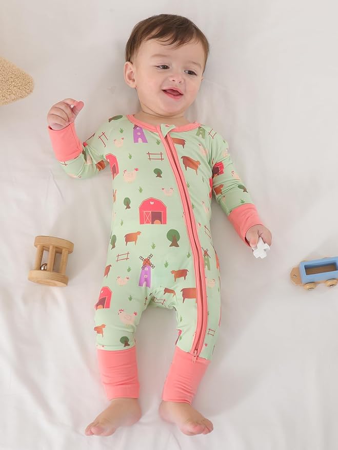 GUISBY Baby Footless Pajamas, Rayon of Bamboo, NB-2T | Rayon of bamboo softness - Image 4