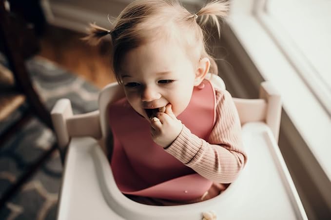 Three Little Tots Modern Silicone Baby Bib – Adjustable Fit Waterproof Catch - Image 3