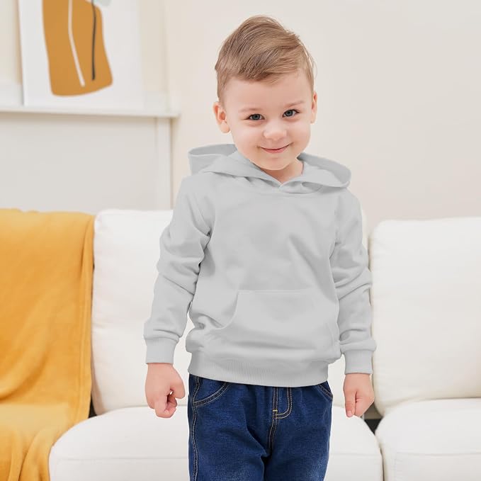 Baby Kids Boy Girl Solid Casual Pocket Hoodie Sweatershirt Long Sleeve Pullover - Image 2