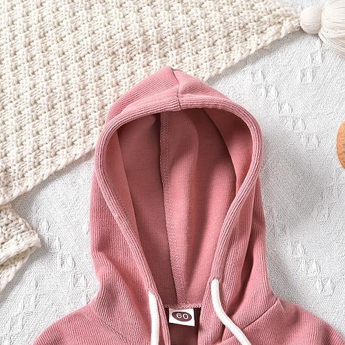 Unutiylo Unisex Baby Boys Girls Long Sleeve Infant Baby Zipper Hooded Jumpsuits - Image 5