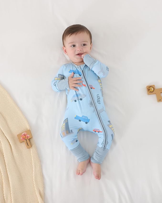 GUISBY Baby Footless Pajamas, Rayon of Bamboo, NB-2T | Rayon of bamboo softness - Image 5