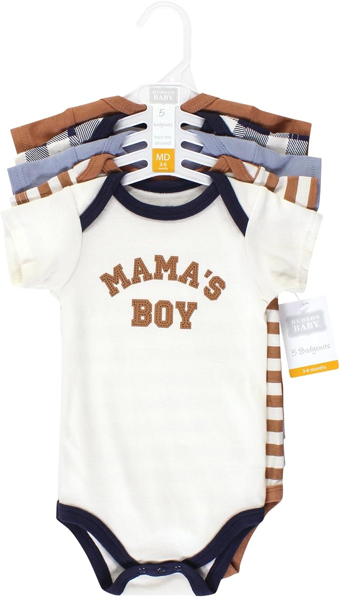 Hudson Baby Unisex Baby Cotton Bodysuits 5-pack - Image 2