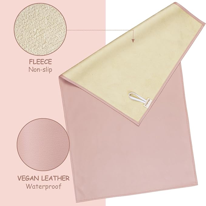 Owlowla Baby Diaper Changing Pad Portable Changing Mat Travel Changing Pad Liner for Baby and Small Toddler(Blush&Cream)