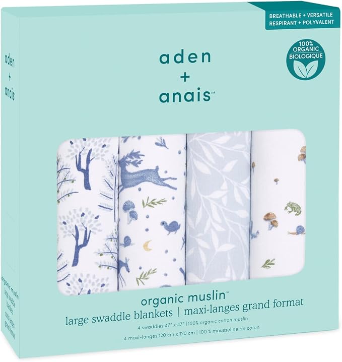 aden + anais Swaddle Blanket, 100% Organic Cotton Muslin Blankets - Image 5